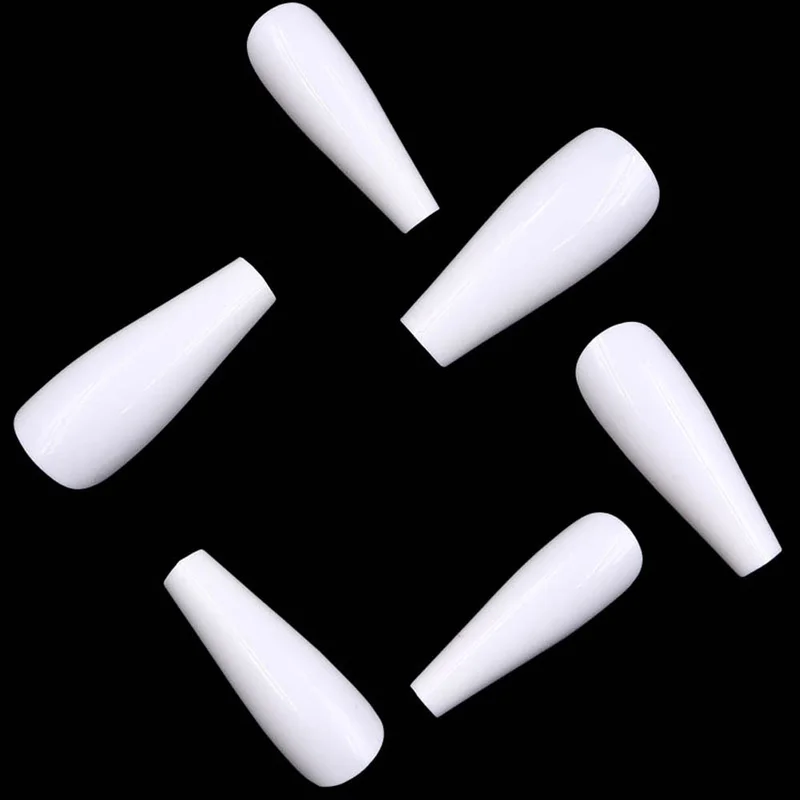 100 шт. длинные дневные прозрачные/белые/натуральные гробные накладные ногти с