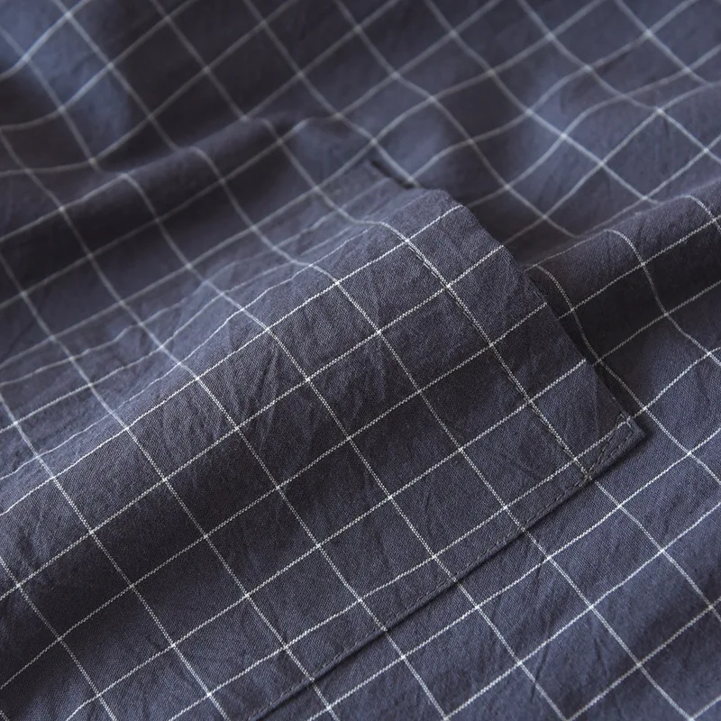 Лето 2024 100% хлопковый банный Халат в японском стиле кимоно клетку мужской