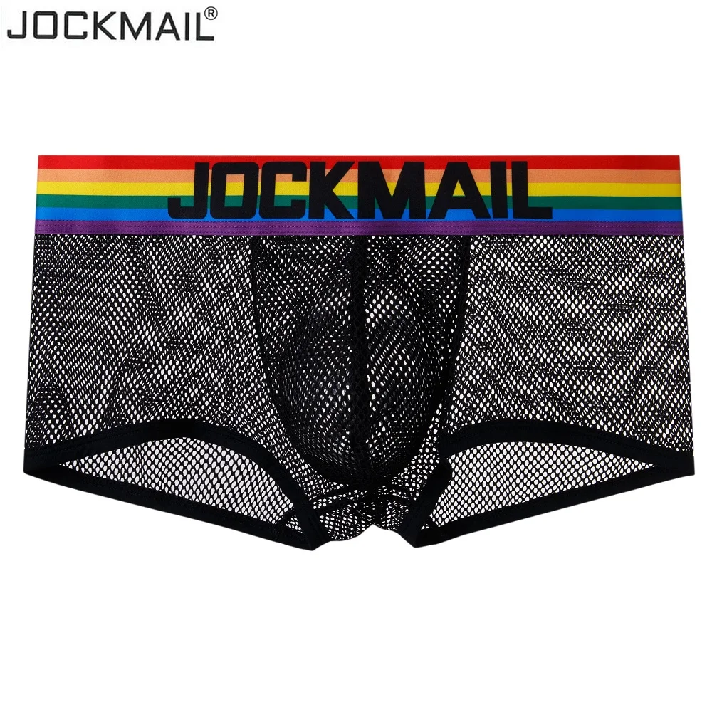 Трусы брифы JOCKMAIL мужские пикантное нижнее белье дышащие трусы в радужную полоску