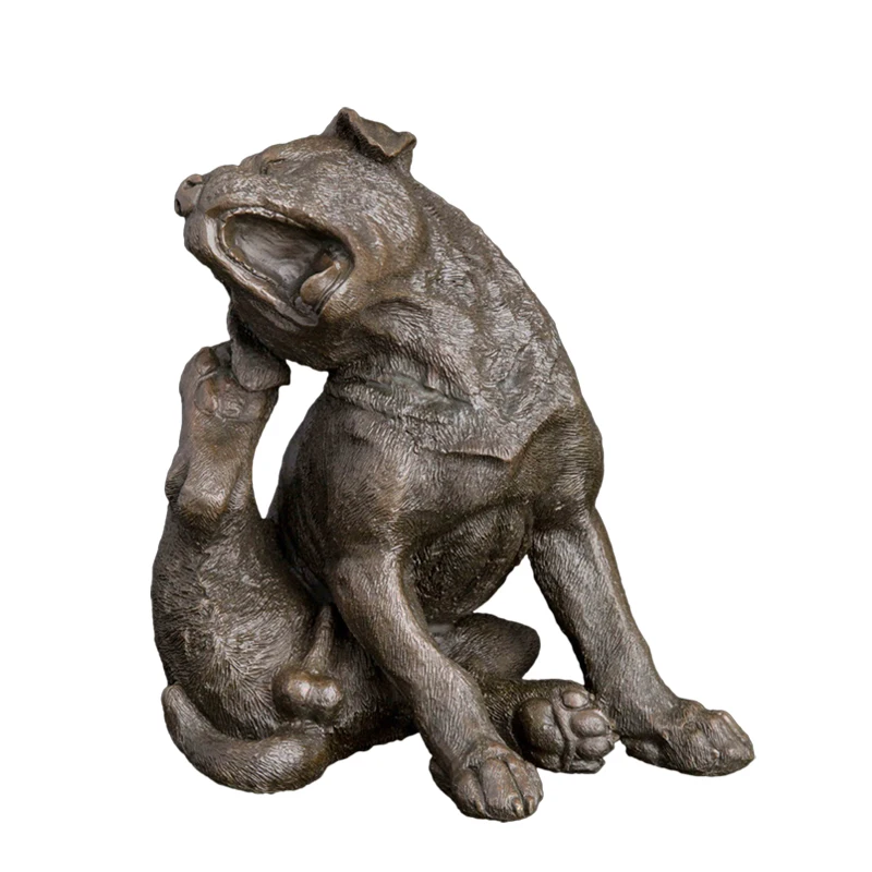 Статуя маленькой собаки статуя Статуэтка из чистой бронзы скульптура в виде