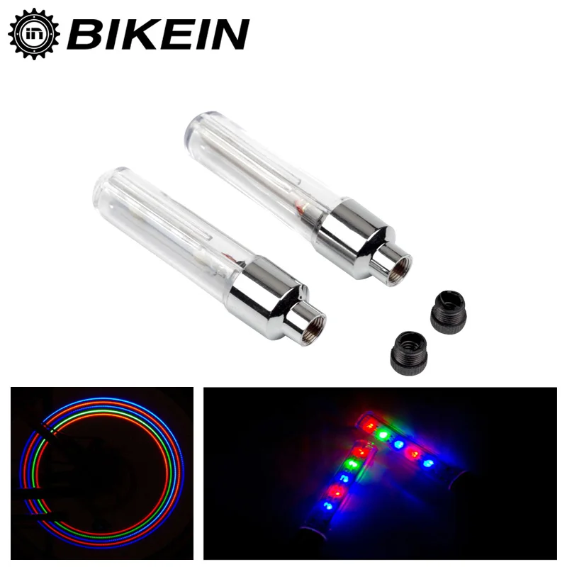 BIKEIN 2 шт. неоновый светильник для велосипедной шины с крышкой клапана 32 вида