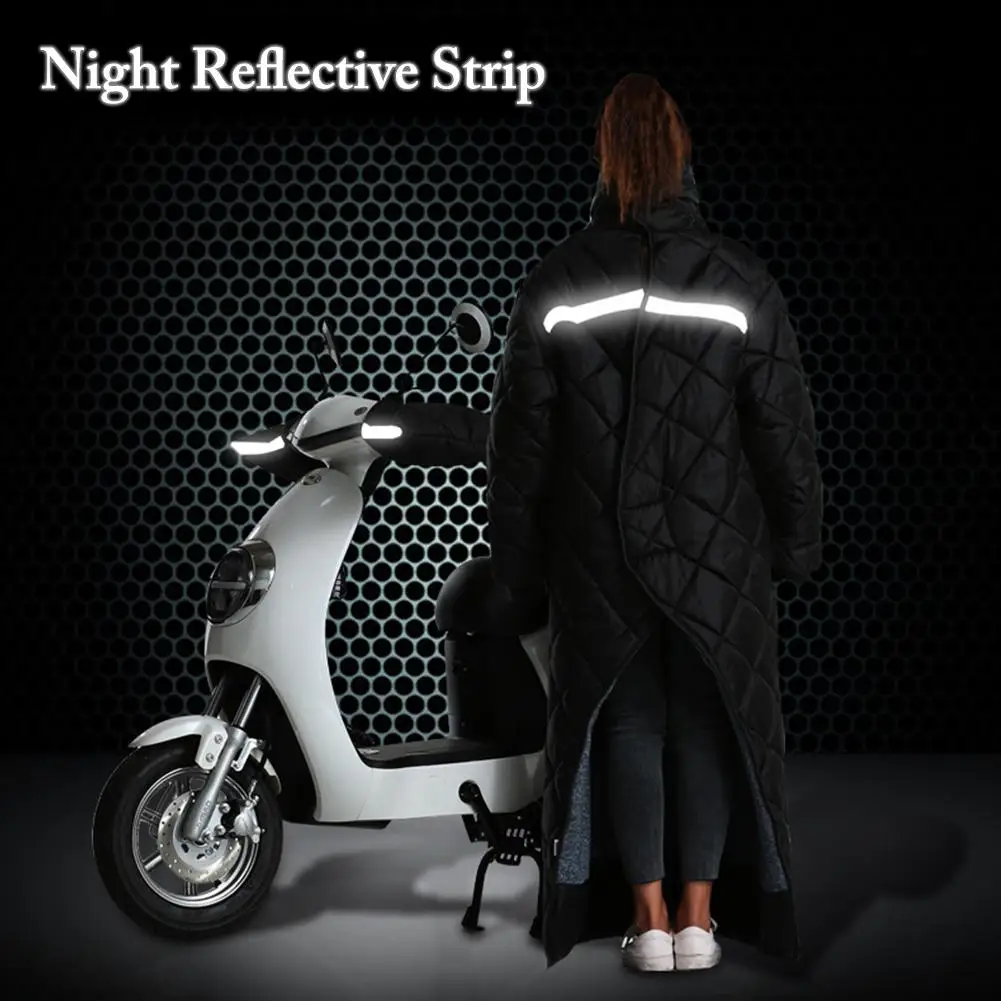 

Scooter Windproof Quilt Winter Warm Thick Motorcycle Cover with Gloves Night Reflective Dirt Resistant Windshield