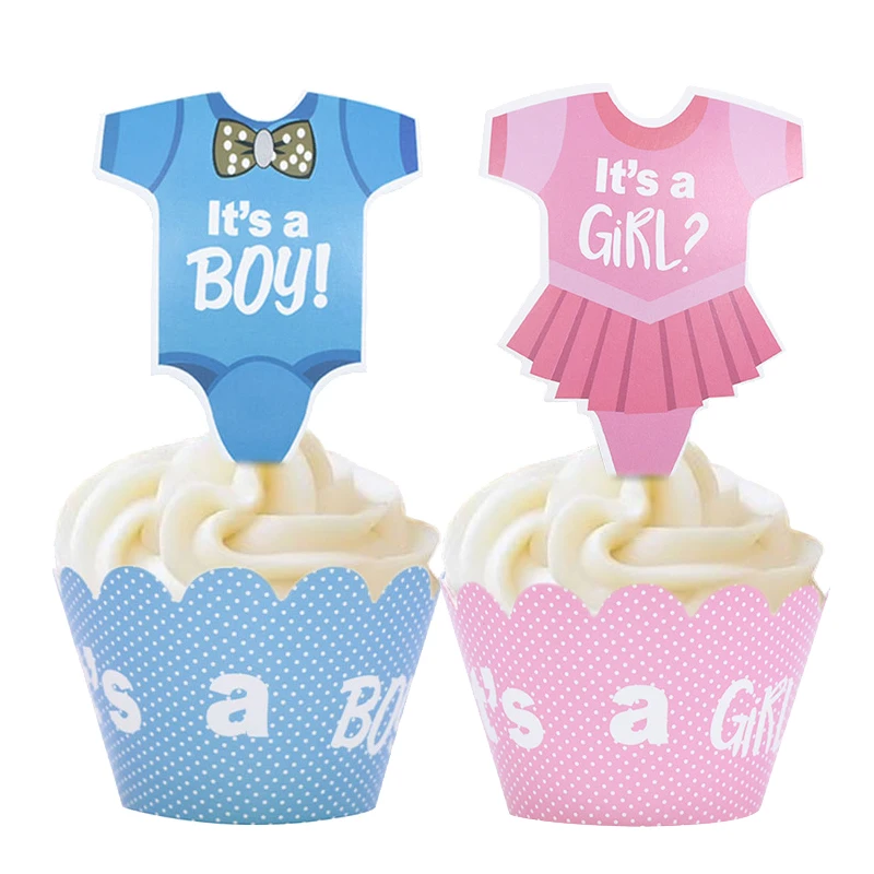 24 шт Синий/Розовый Кекс Обертка маффины торт бумажные стаканчики чехол для