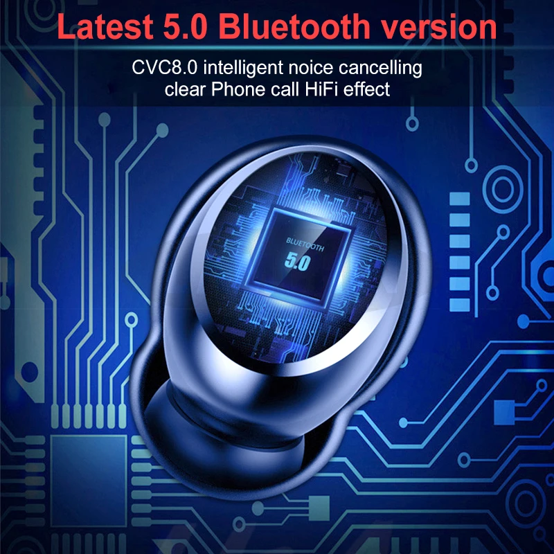 Беспроводные наушники Bluetooth 5 0 IPX7 водонепроницаемые 9D стерео спортивные TWS с
