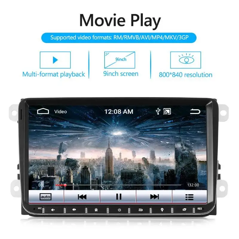 SWM Android 9,0 автомобильный стерео MP5 плеер gps навигация 9 дюймов экран Bluetooth WiFi RDS AM FM радио в приборной панели головное устройство для VW