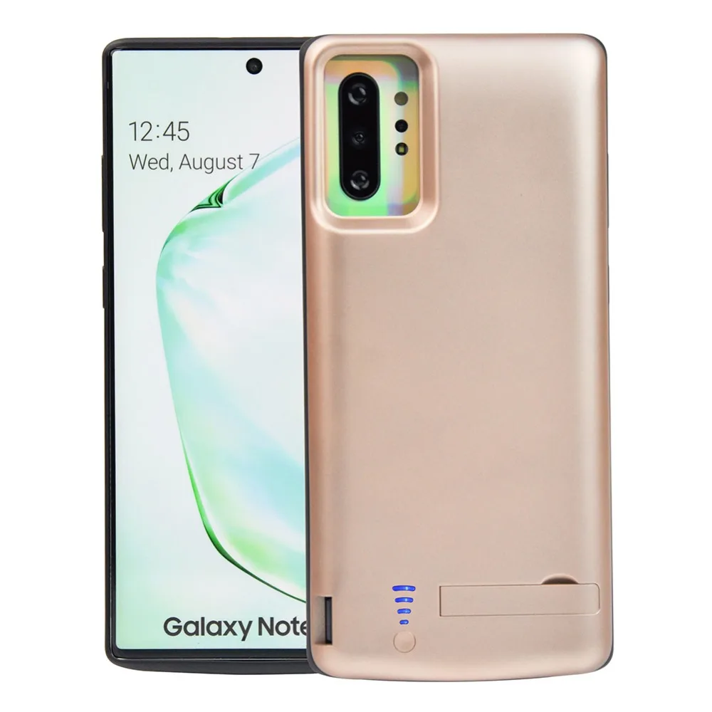 Note10 gold Внешний аккумулятор, зарядное устройство для samsung Galaxy Note 10 Plus, 5G, 6000 мА/ч, противоударный чехол для samsung note10, 5000 мА/ч, мягкий чехол-подставка - Цвет: Note10 gold