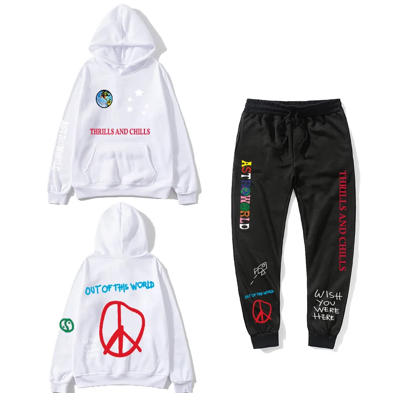 

2021TRAVIS SCOTT ASTROWORLD hope you are here HOODIES fashion letters ASTROWORLD HOODIE streetwear + pants men's pullover sweats