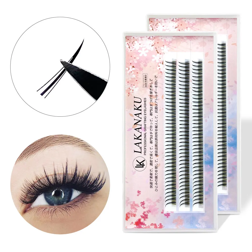 

LAKANAKU A/M Shape Premium Volume Eyelashes Premade A Shape Spikes Lashes Tray Supplies for Eye Beauty
