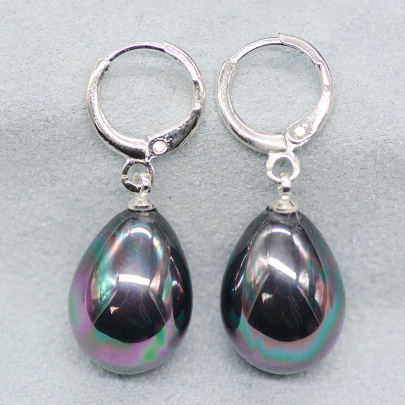 Stunning ! 12x16mm Black white champagne many colors you can choose Sea Shell Pearl Earring AAA the best gift for girls | Украшения и