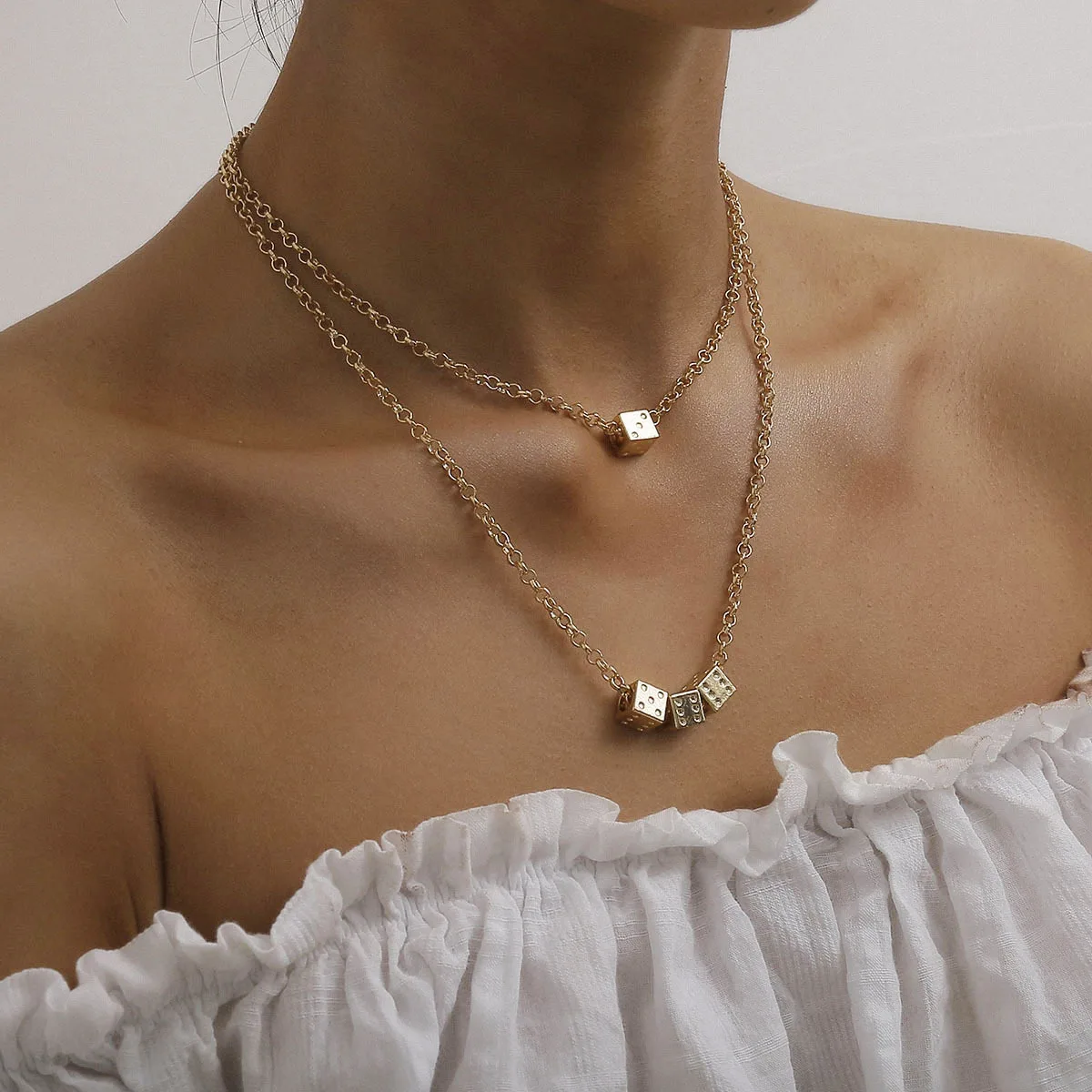 Геометрическая подвеска в форме кости многослойная цепочка ожерелье модное