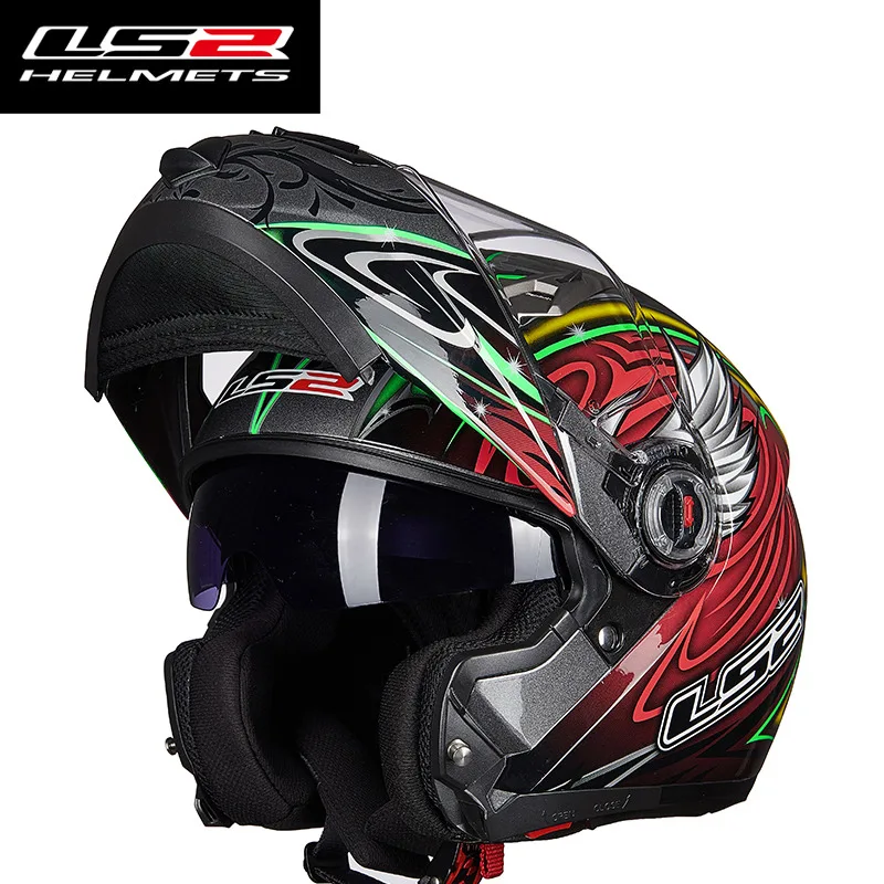 LS2 FF370 флип-ап мото rcycle шлем модульный с двойным шлемом стекло черный Солнечный козырек capacetes para мото гоночный шлем jet - Цвет: 22