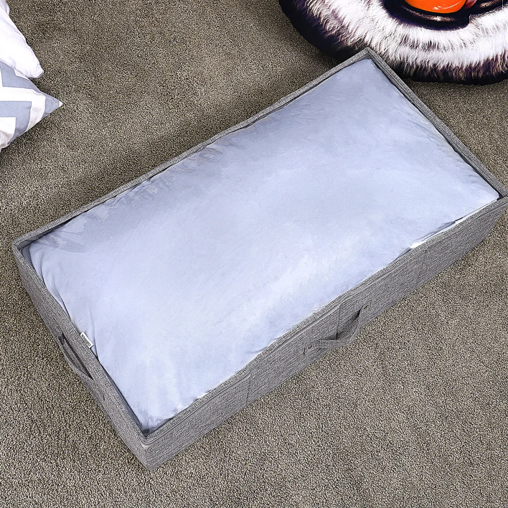 

Cabilock 2pcs Under-bed Storage Bag Eco-friendly Multi-functional Under Bed Clothes Organizers Zippered Underbed Storage Pouches