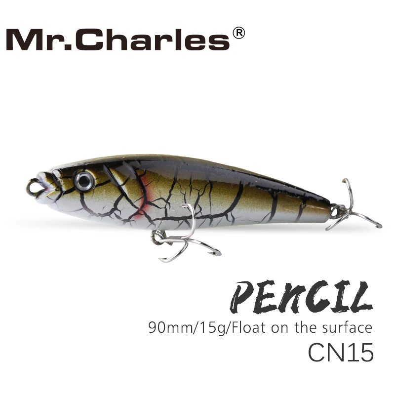 

Mr.Charles CN15 рыболовные приманки 90 мм/15 г Shad плавающая качественная профессиональная твердая приманка-карандаш 3D воблер с глазами