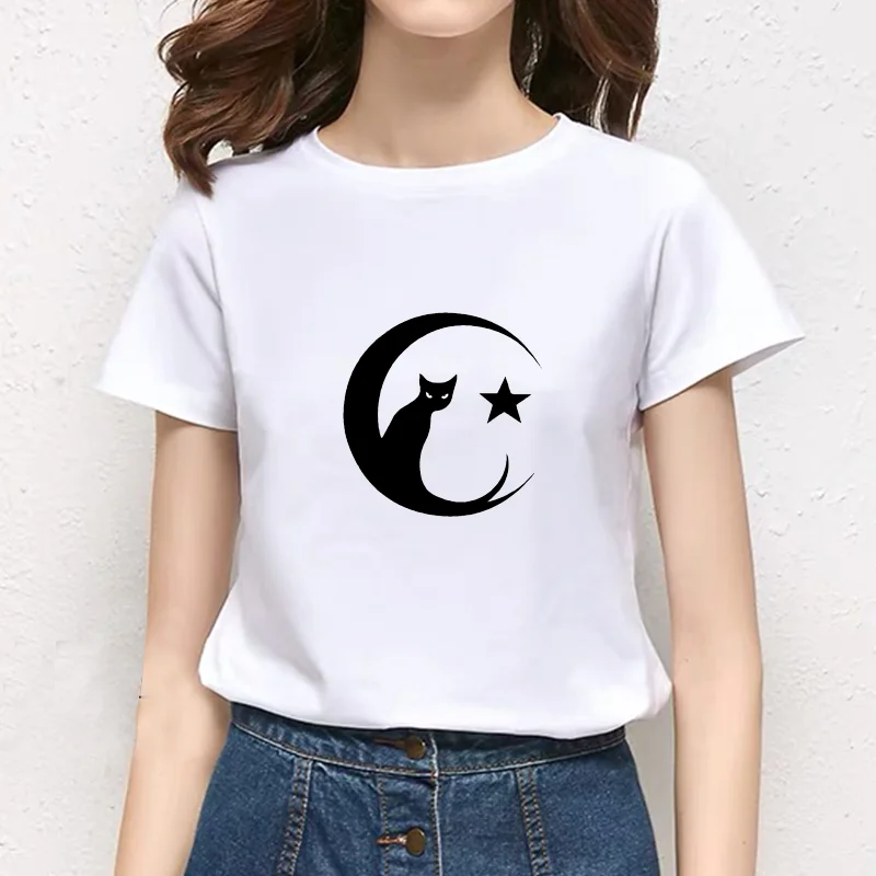 Женская футболка с графическим принтом белая Повседневная коротким рукавом и