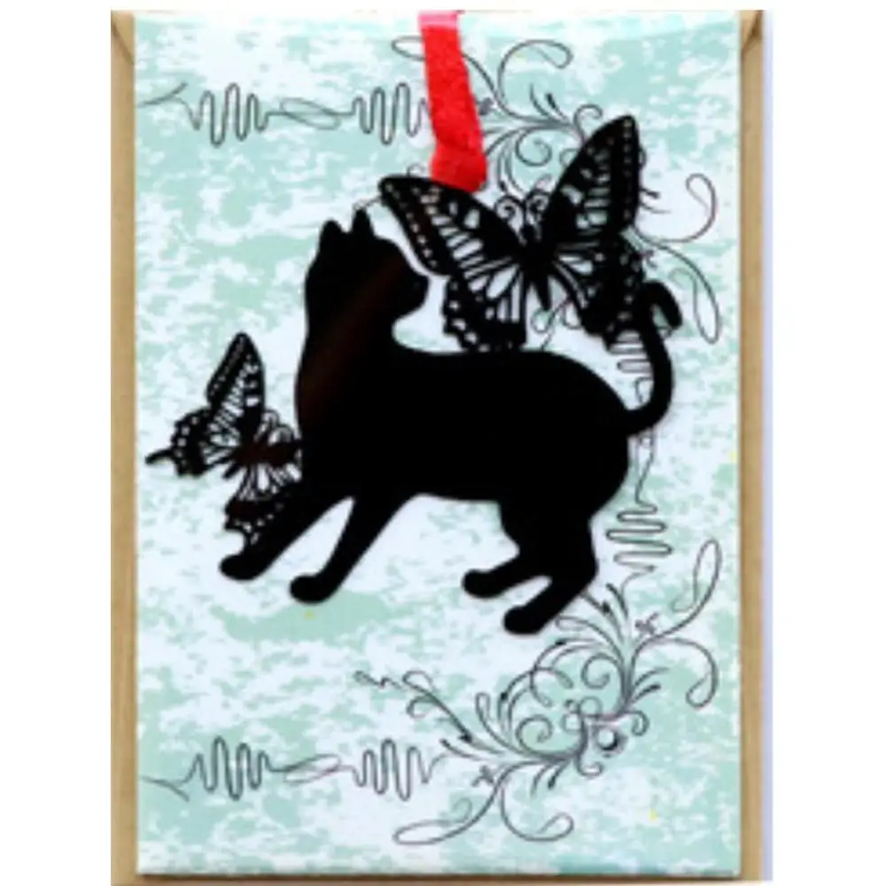 Бабочка кошка металлические режущие штампы Трафаретный Скрапбукинг DIY штамп для