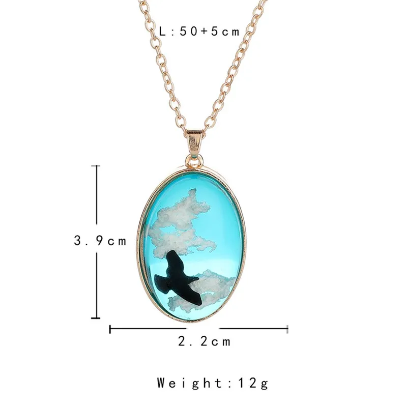 Nature Blue Sky White Cloud Resin Transparent Ladies Necklace Jewelry And Accessories Gift Choker Mujer Collares De Moda 2019 | Украшения и