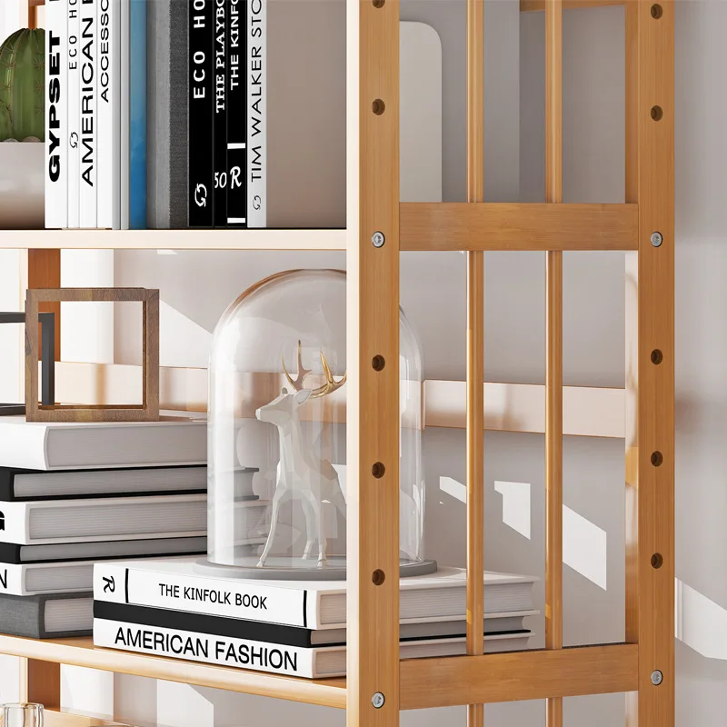 4-слойная книжная полка из твердой древесины элегантная витрина для книг полки