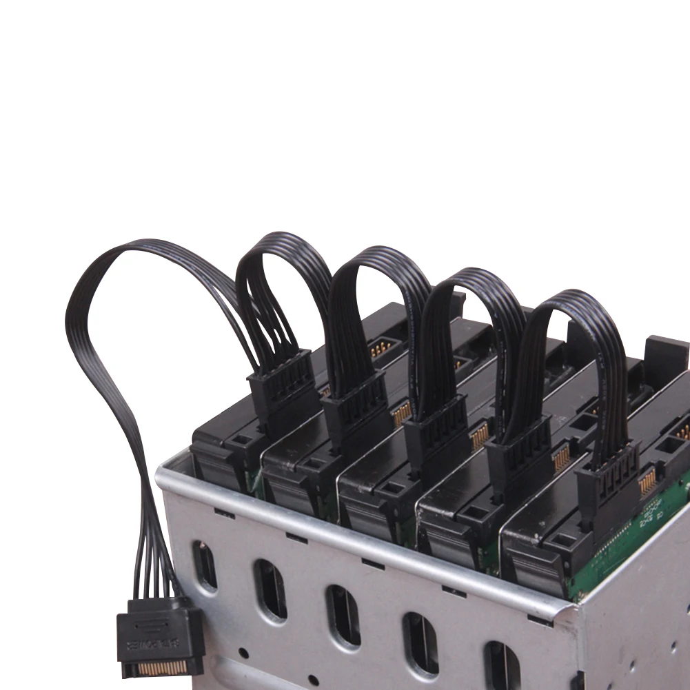 Луженый Coppe SATA 15Pin от 1 до 5 жесткий диск питание сплиттер кабель Шнур для DIY ПК Sever 15