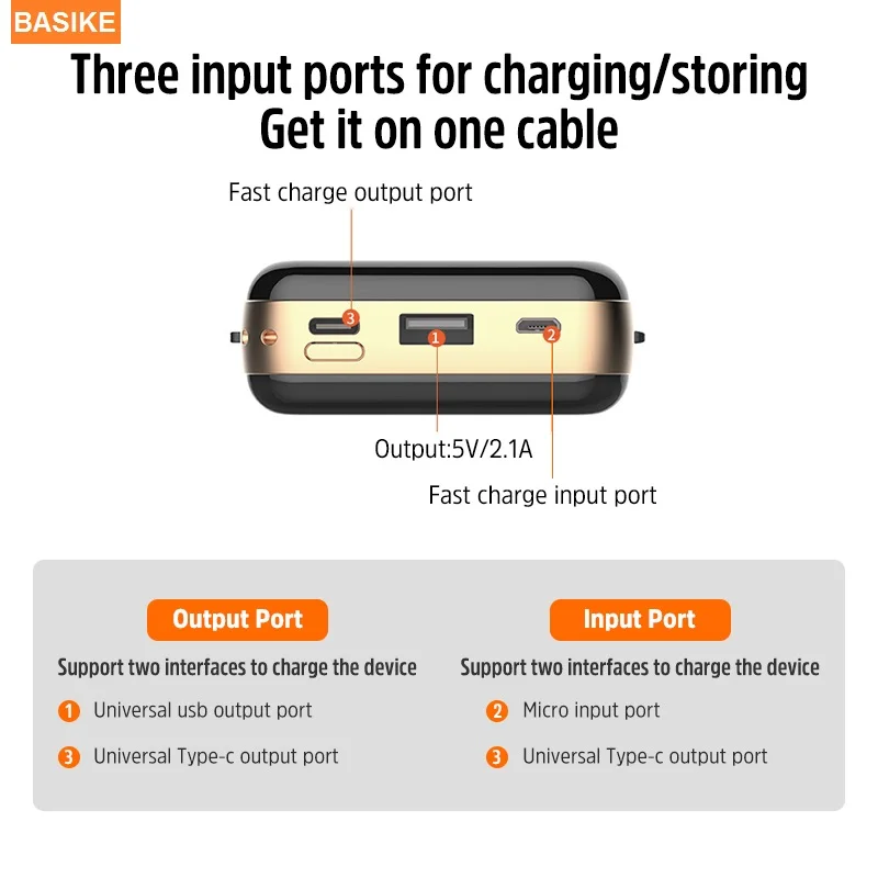 

BASIKE Power Bank 20000mAh Portable Poverbank External Battery Quick Charge Compact Powerbank Battery Bank for iphone xiaomi