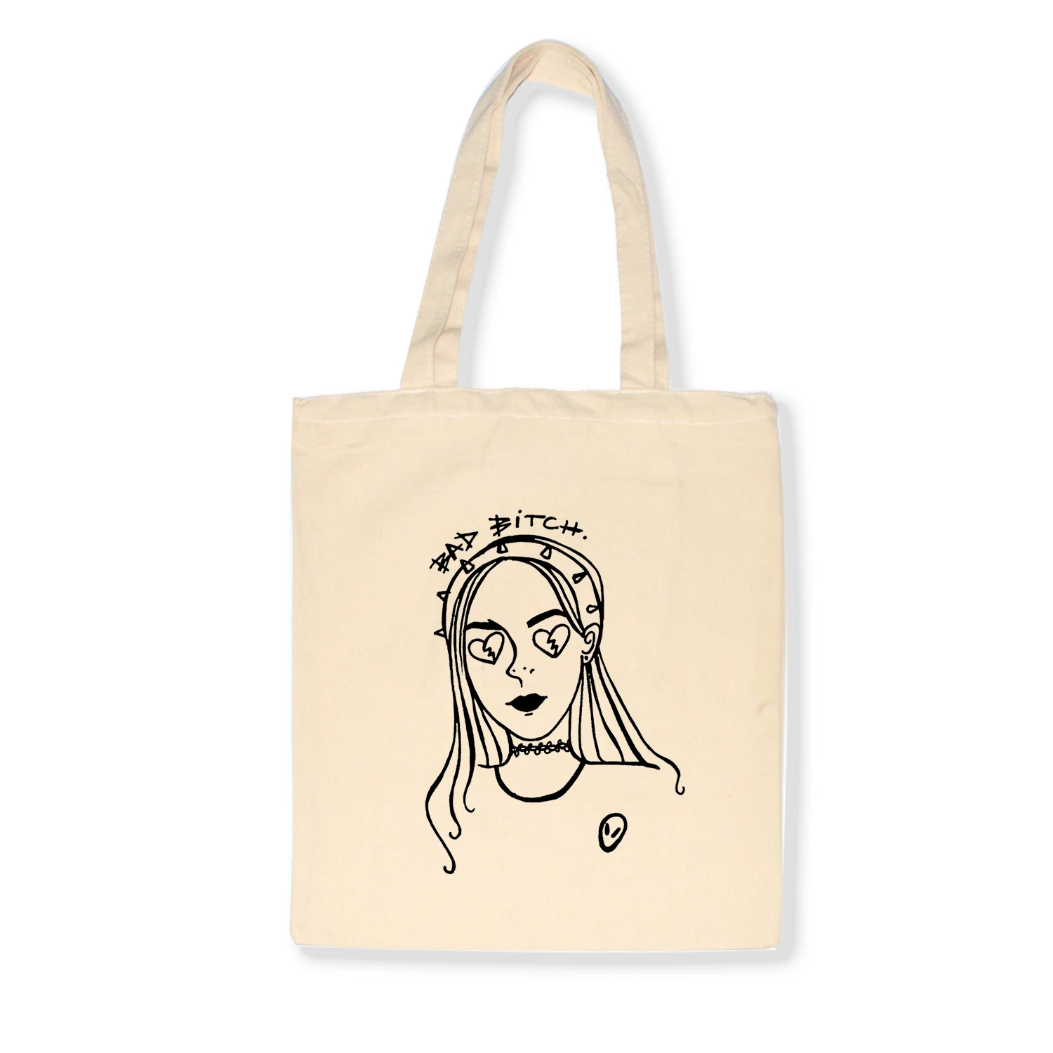 Женская тканевая сумка-тоут многоразовая сумка через плечо из ткани с мультяшным