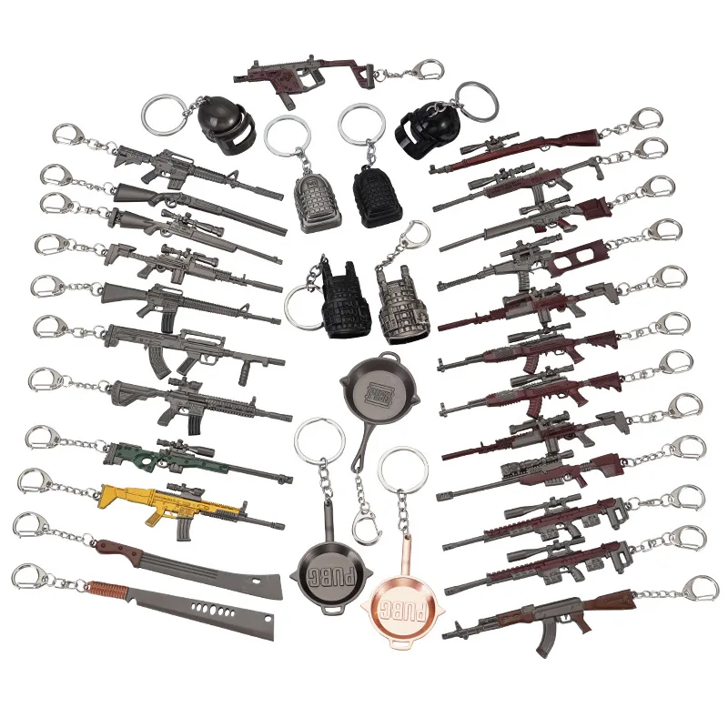 

12PCS Men Stainless Steel Keychain Battlefield Cosplay Props Key Chain Game Boy Toy 98K AWM Mini Pendant for Boyfriend Gift Car