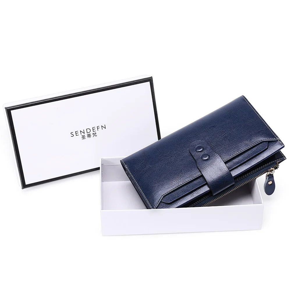 Multi-function fashion ladies wallet 2021 new leather leather long wallet multi-card position buckle zipper wallet