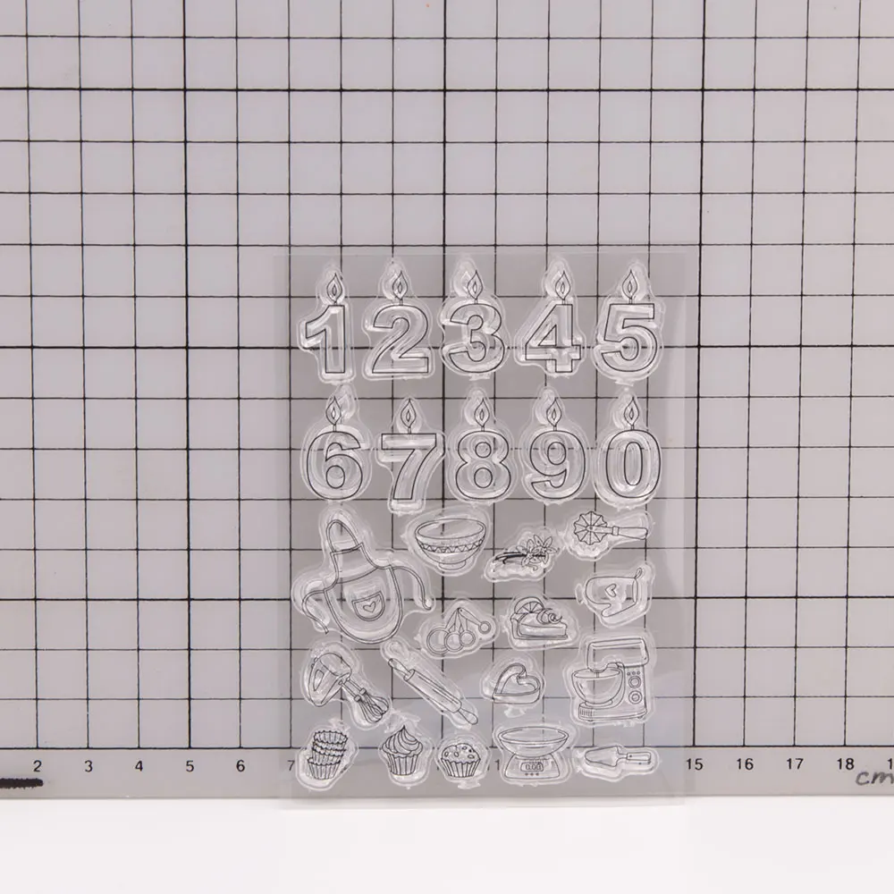 

WYSE Letter Stamp and Dies Kitchenware Clear Rubber Stamp/Metal Cutting Die Scrapbooking for DIY Handmade Craft Embossing Card