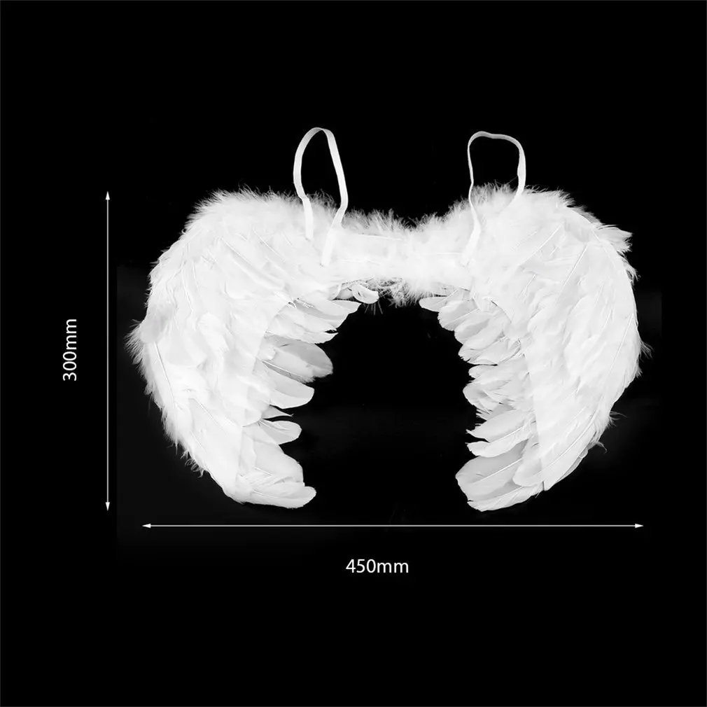 

45x35cm Fairy Angel Wings White Feather for Baby Girls Fancy Dress Costume Halloween Party Event Supplies Fashion Dresses