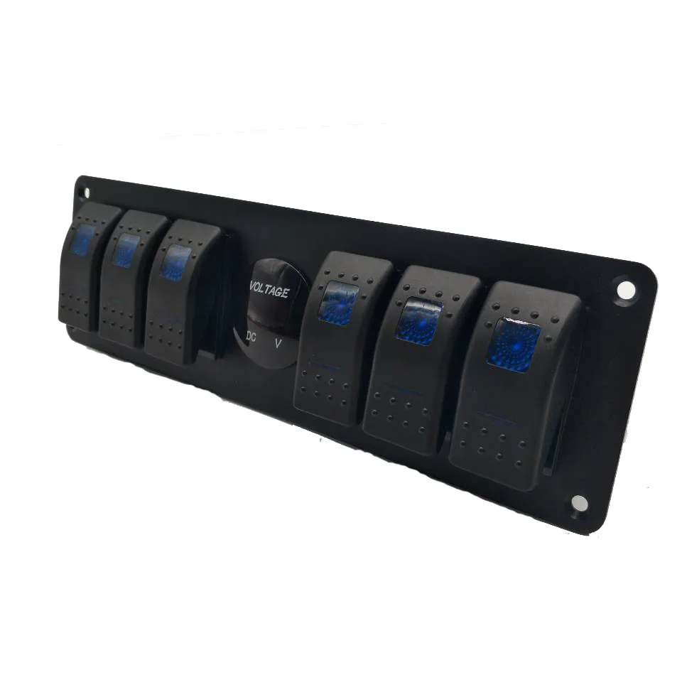 

General combination switch 6+1 boat switch/waterproof voltage digital display meter for automobiles, RVs and ships