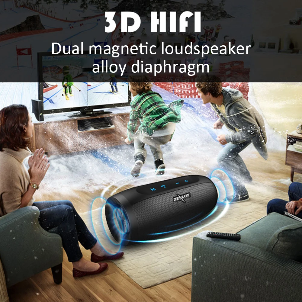 

Zealot S16 Bluetooth Speaker Wireless Bluetooth Speaker Portable Subwoofer Outdoor Mini Speaker Phone Stereo HiFi Speaker