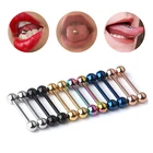 10 шт. язычок пирсинг для соска кольцо стержень индустриальная штанга Из Нержавеющей Стали длинные уши гвоздик для козелка хрящевая спираль ювелирные изделия для тела 14 г