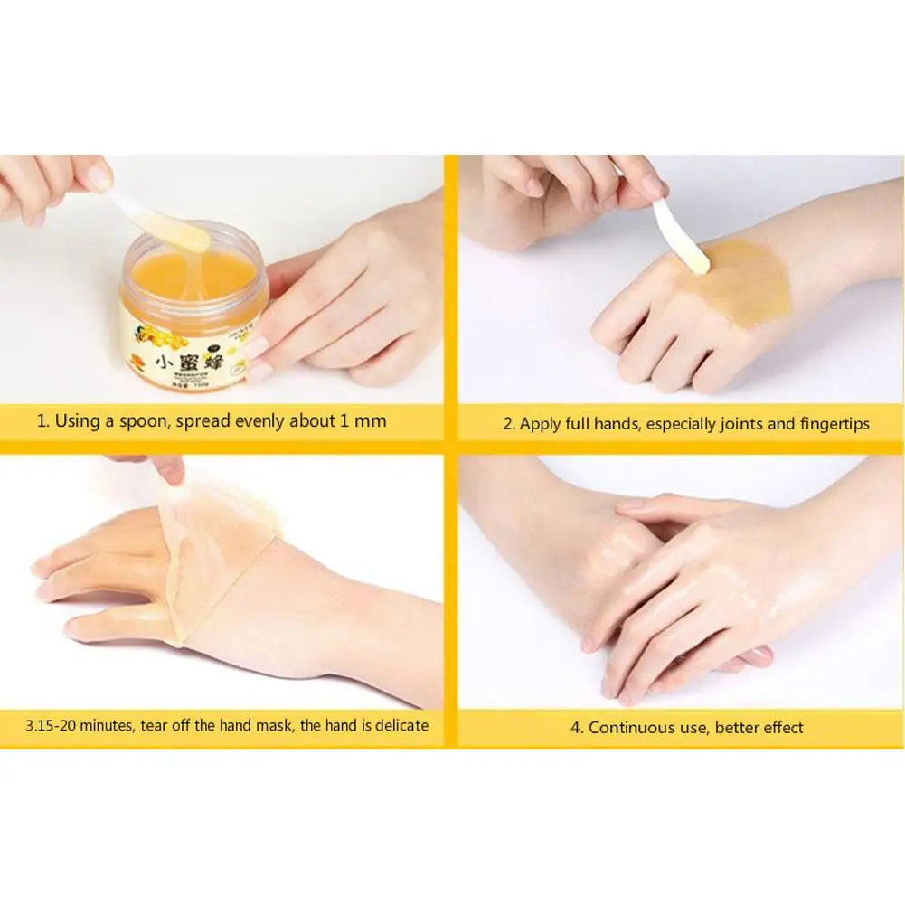 Яркая Гламурная молочная Медовая маска для рук воск увлажняющая отбеливающая