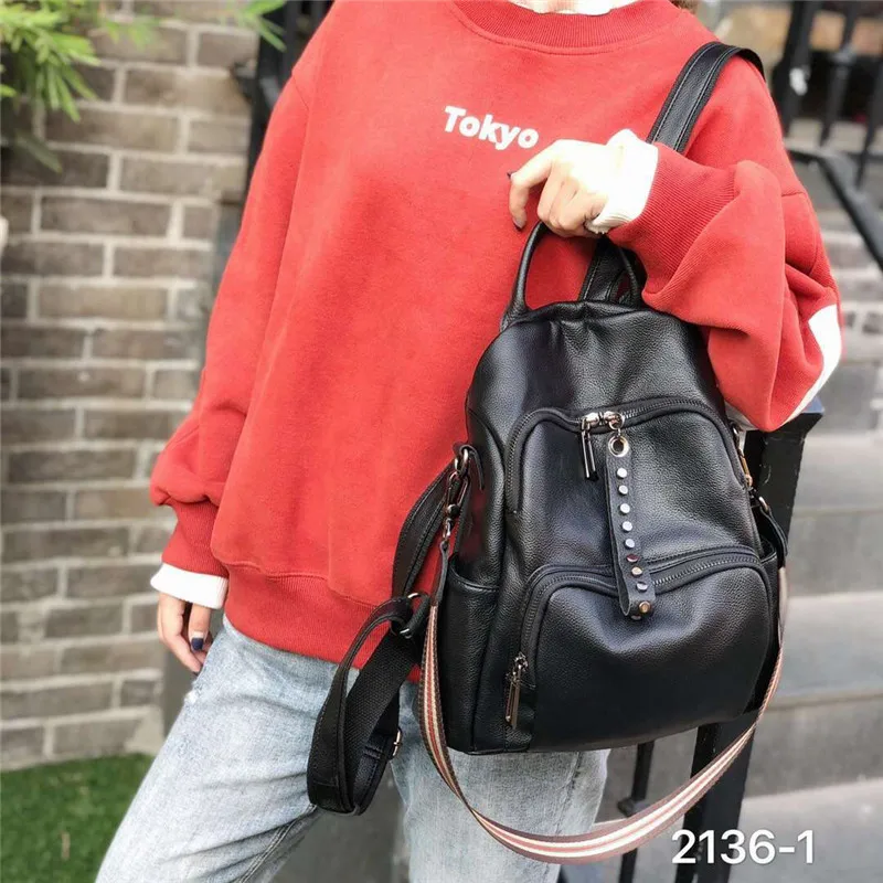 Новое поступление 2020 кожаные рюкзаки для девочек-подростков Женская