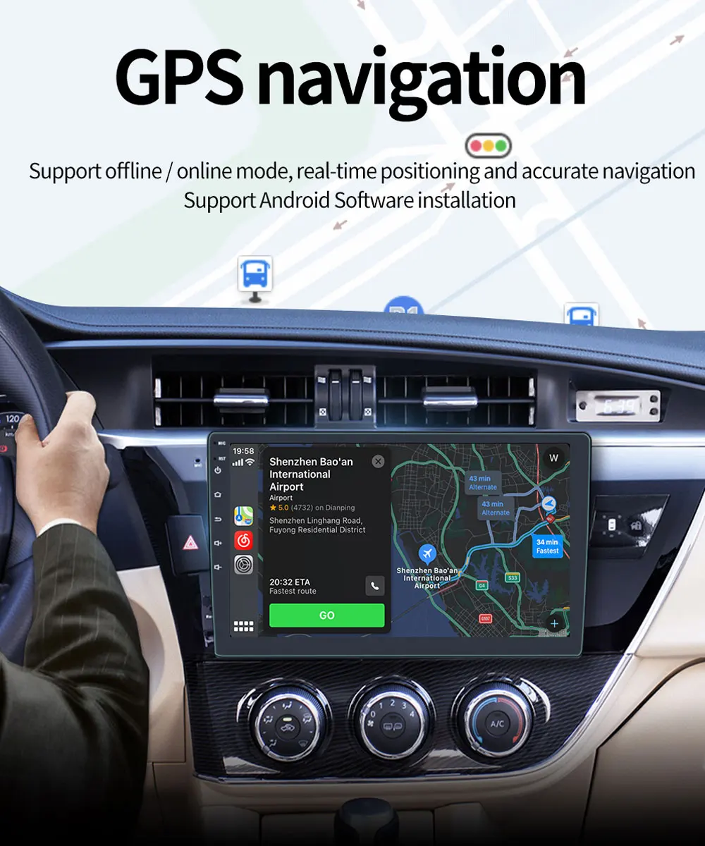 Фото Автомагнитола ESSGOO, 2 DIN, 9 дюймов, Android, 2 + 16 ГБ, Gps, Wi-Fi, BT №3