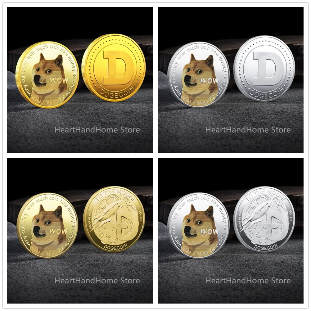Новинка 2021 популярная Золотая собачья монета виртуальная необычная Серебряная