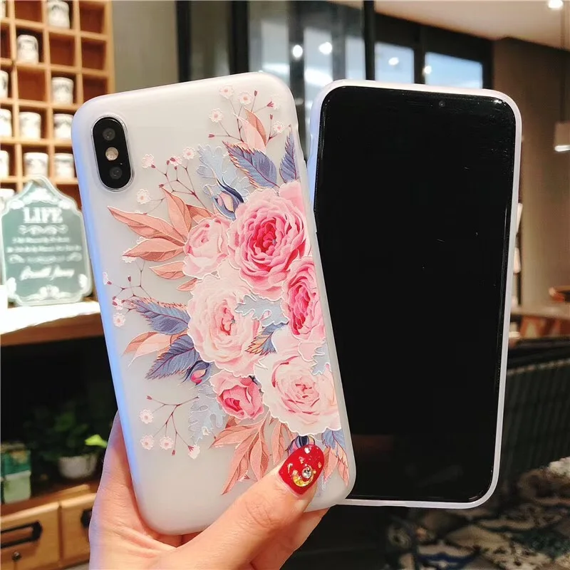 FLOVEME 3D рельеф цветочный чехол для телефона на айфон 6s 6 Ретро девчушки Мягкий