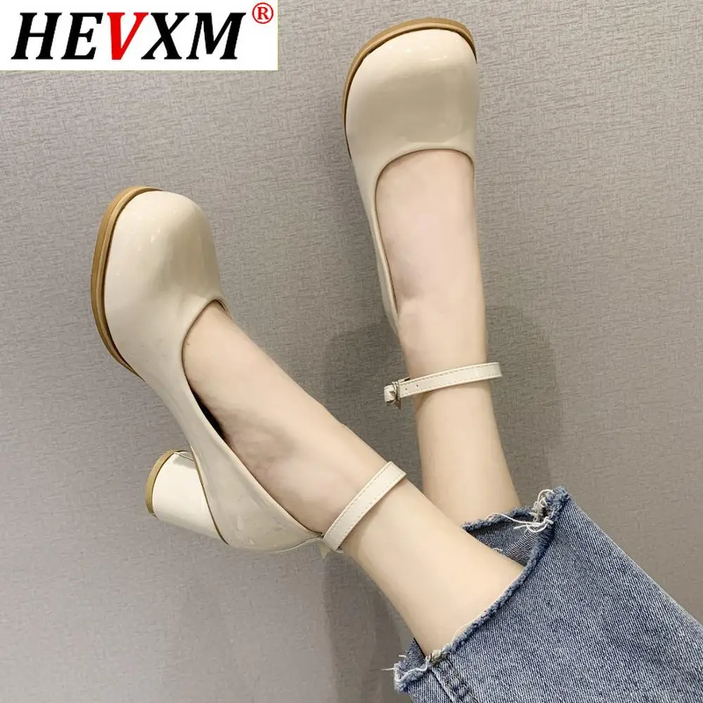 

harajuku lolita shoes Women Pumps Chunky High Heels Mary Janes Round Toe Dress Shoes Woman Valentine Shoes cute platform shoes