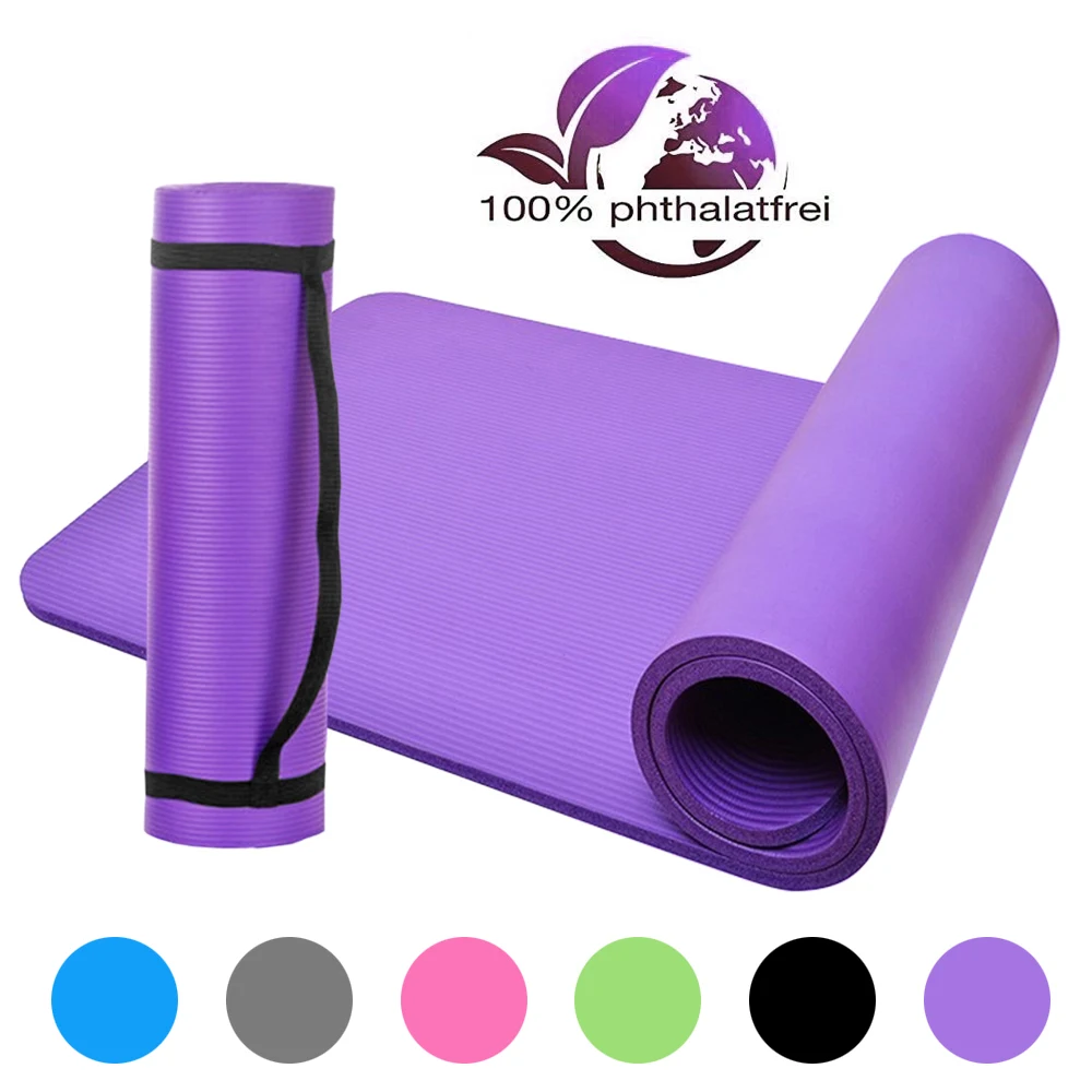 

1830*610*10mm Nitrile Rubber Yoga Mat with Position Line Non Slip Carpet Mat For Beginner Environmental Fitness Gymnastics Mats