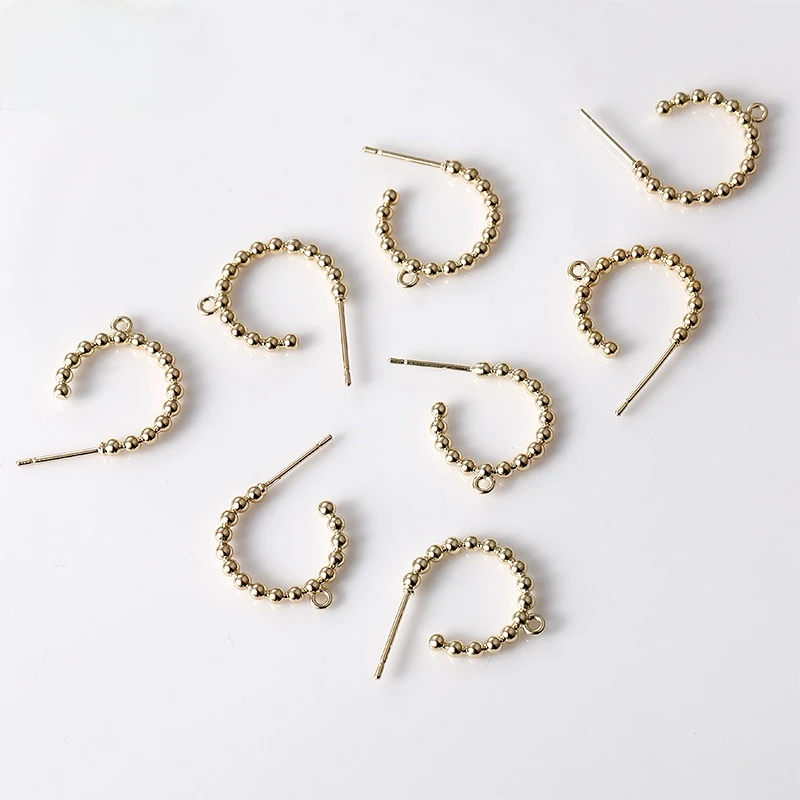 Серьги сделай сам из натурального золота с покрытием меди 14 к