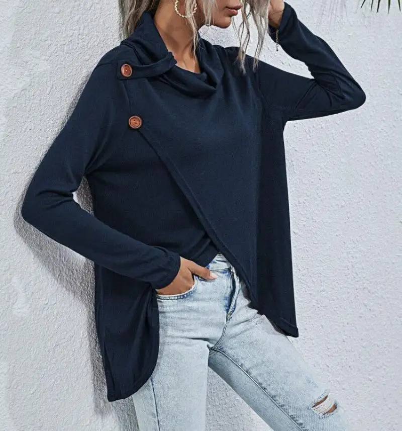 

Осень 2020 модные облегающие рубашки с полосками на каждый день свободные однотонные футболки с круглым вырезом и длинными рукавами, Женская ...