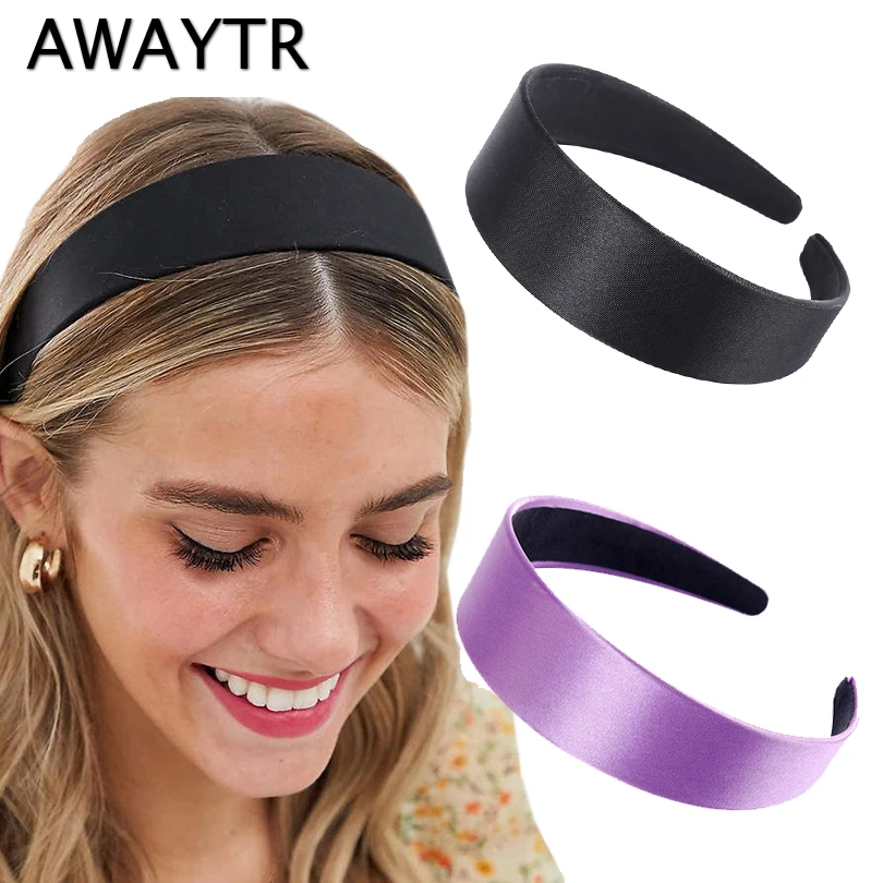 Женский широкий обруч для волос AWAYTR пластиковый ярких цветов летний аксессуар