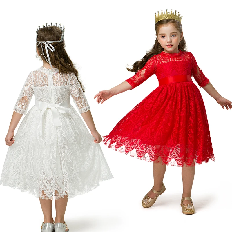 

Бело-красное платье, кружевное платье для девочек с цветочным рисунком платье принцессы, без рукавов, вечерние бальное платье из тюля для де...