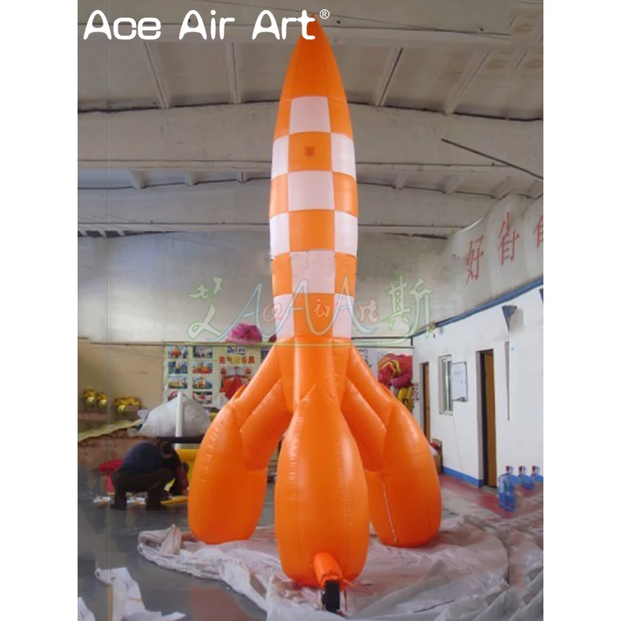 

Custom Inflatable Rocket Cartoon Model Fire Arrow With Air Blower For Exhibition/Trade Show/Advertising Made By Ace Air Art