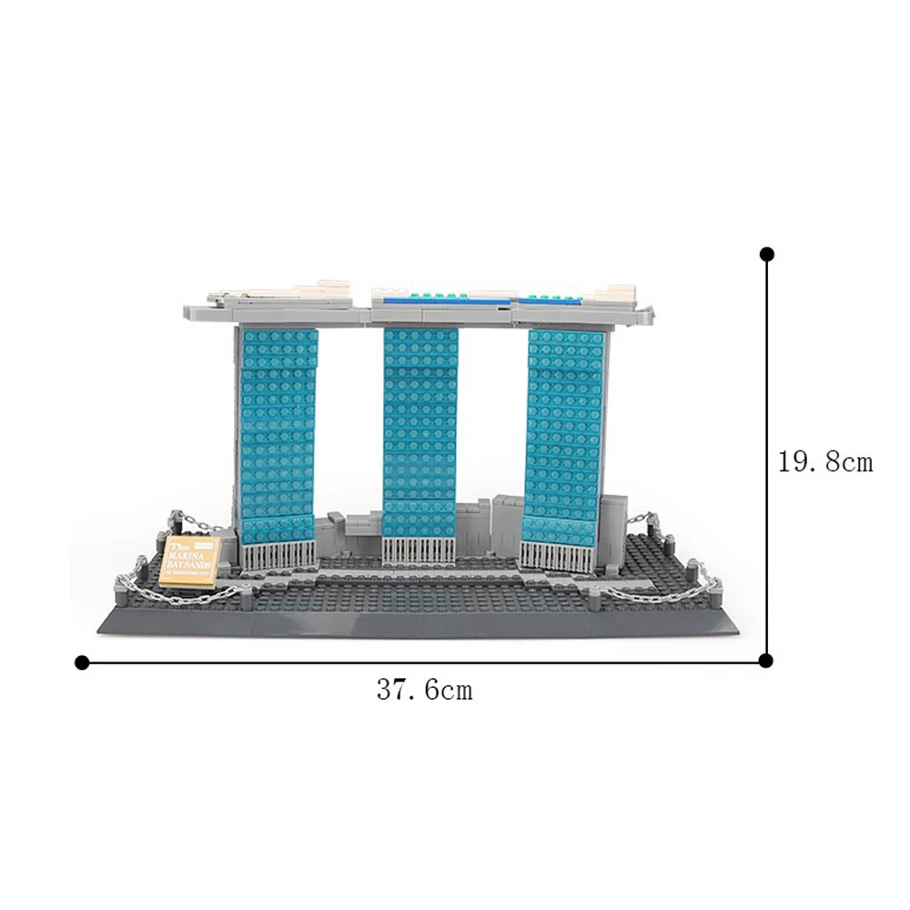 

881PCS City Street View Series Singapore Marina Bay Sands Building Blocks Model World Famous Architecture Bricks Toys For Kids