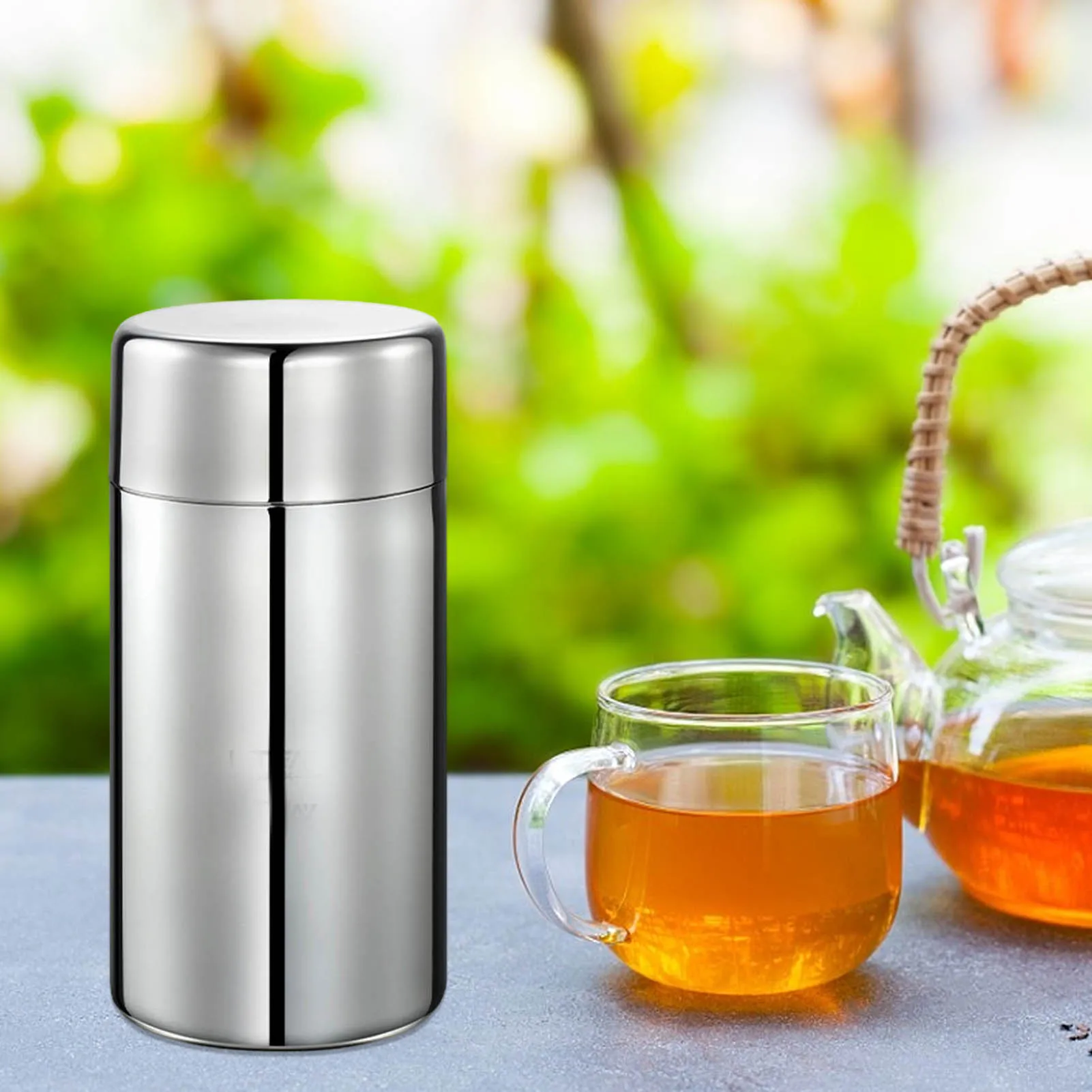 

400/550ML Stainless Steel Sealed Tea Caddy Coffee Bean Box Home Outdoor Moisture-proof Thick Metal Tea Snack Storage Box