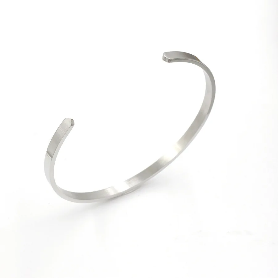 Манжета манжета открытая из нержавеющей стали для гравировки шириной 4 мм ширина