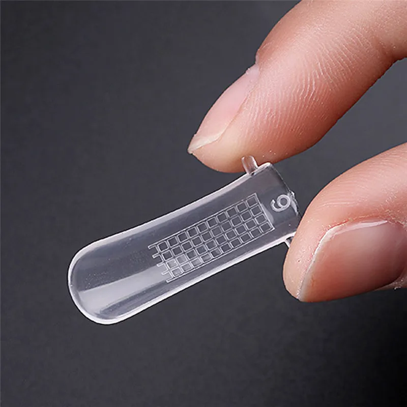 100Pcs Clear French Full Cover Acrylic Nail Mold With Scale Tools False Art Tips For Gel Polish Extension Nails | Красота и здоровье