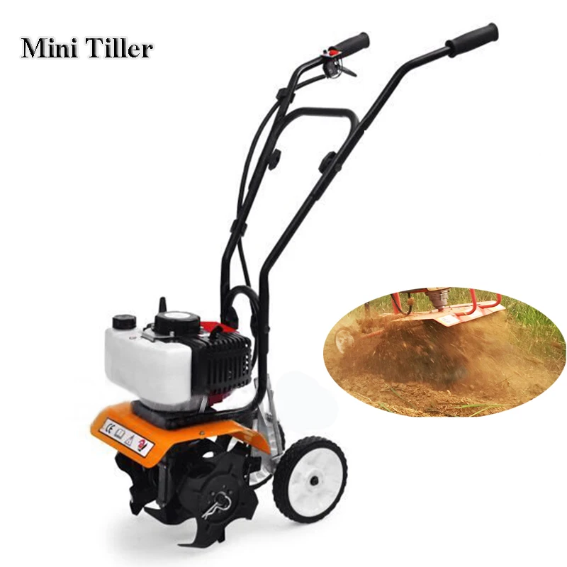 Small Tillage Machine agricultural tool Tiller Garden Gasoline Engine Walking Rotary Soil Loosening farm Equipment