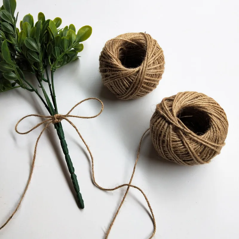 30 м натуральный Мешковина гессийский джутовый шнур шпагат пеньковая веревка