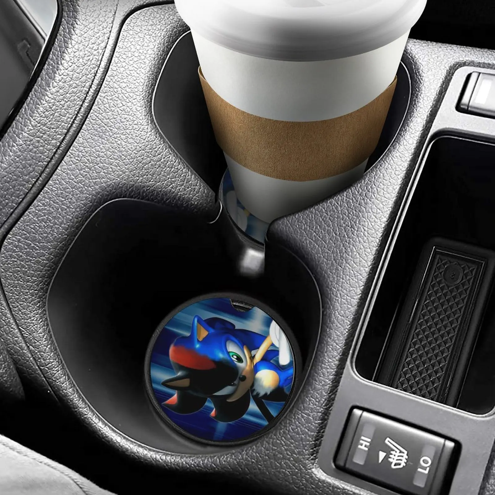 

4 Pieces Wooden Car Sonic Coffee Mugs Coaster Cool Cups Mat Creative Coffeeware